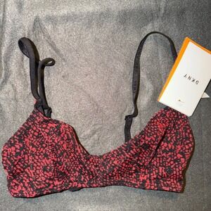 DKNY Red and Black Patterned Wireless Bralette